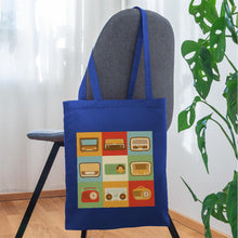 Lade das Bild in den Galerie-Viewer, Jutebeutel Vintage mit Radios - Royalblau