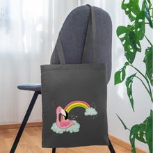 Lade das Bild in den Galerie-Viewer, Jutebeutel mit Flamingo und Regenbogen - Graphite