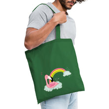 Lade das Bild in den Galerie-Viewer, Jutebeutel mit Flamingo und Regenbogen - Fichte