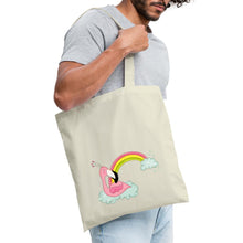 Lade das Bild in den Galerie-Viewer, Jutebeutel mit Flamingo und Regenbogen - Natur