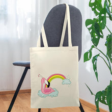Lade das Bild in den Galerie-Viewer, Jutebeutel mit Flamingo und Regenbogen - Natur