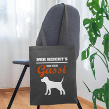 Lade das Bild in den Galerie-Viewer, Jutebeutel mit Hund: Mir reichts ich geh Gassi - Graphite