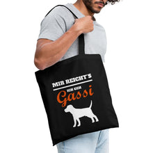 Lade das Bild in den Galerie-Viewer, Jutebeutel mit Hund: Mir reichts ich geh Gassi - Schwarz