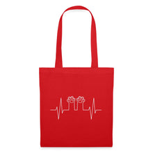 Lade das Bild in den Galerie-Viewer, Jutebeutel mit Katzenpfoten - Rot