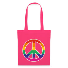 Lade das Bild in den Galerie-Viewer, Jutebeutel mit Peace-Zeichen in Regenbogenfarben - Azalea
