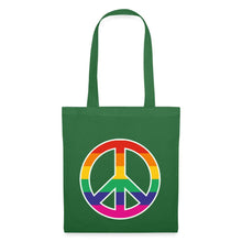 Lade das Bild in den Galerie-Viewer, Jutebeutel mit Peace-Zeichen in Regenbogenfarben - Fichte
