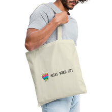 Lade das Bild in den Galerie-Viewer, Jutebeutel mit Regenbogen-Herz Alles wird gut - Natur