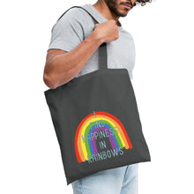 Lade das Bild in den Galerie-Viewer, Jutebeutel mit Regenbogen I find happiness in rainbows - Graphite