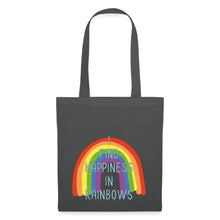 Lade das Bild in den Galerie-Viewer, Jutebeutel mit Regenbogen I find happiness in rainbows - Graphite