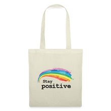 Lade das Bild in den Galerie-Viewer, Jutebeutel mit Regenbogen Stay positive - Natur