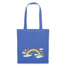 Lade das Bild in den Galerie-Viewer, Jutebeutel mit Regenbogen, Sternen und Wolken - Hellblau