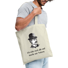 Lade das Bild in den Galerie-Viewer, Jutebeutel mit Spruch: Ich sehe euch alle und mache mir Notizen. - Natur
