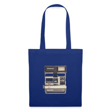 Lade das Bild in den Galerie-Viewer, Jutebeutel mit Vintage Kamera - Royalblau