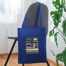 Lade das Bild in den Galerie-Viewer, Jutebeutel mit Vintage Kamera - Royalblau