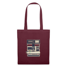 Lade das Bild in den Galerie-Viewer, Jutebeutel mit Vintage Kamera - Burgunderrot