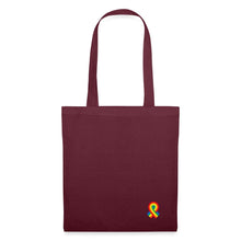 Lade das Bild in den Galerie-Viewer, Jutebeutel mit kleinem Regenbogen - Burgunderrot