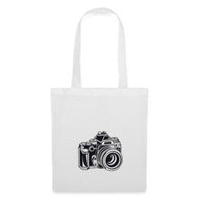 Lade das Bild in den Galerie-Viewer, Retro Jutebeutel mit Spiegelreflex-Kamera - Weiß