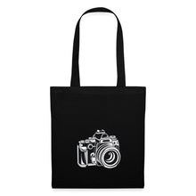 Lade das Bild in den Galerie-Viewer, Retro Jutebeutel mit Spiegelreflex-Kamera - Schwarz