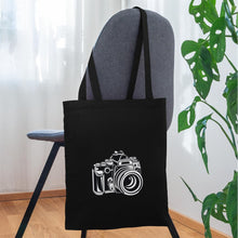 Lade das Bild in den Galerie-Viewer, Retro Jutebeutel mit Spiegelreflex-Kamera - Schwarz