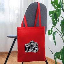 Lade das Bild in den Galerie-Viewer, Retro Jutebeutel mit Spiegelreflex-Kamera - Rot