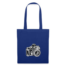 Lade das Bild in den Galerie-Viewer, Retro Jutebeutel mit Spiegelreflex-Kamera - Royalblau
