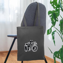 Lade das Bild in den Galerie-Viewer, Retro Jutebeutel mit Spiegelreflex-Kamera - Graphite