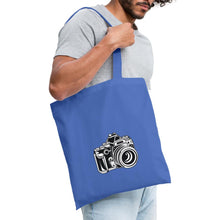Lade das Bild in den Galerie-Viewer, Retro Jutebeutel mit Spiegelreflex-Kamera - Hellblau
