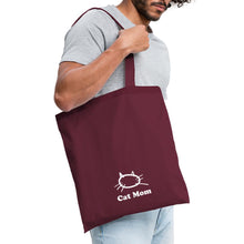 Lade das Bild in den Galerie-Viewer, Stoffbeutel Cat Mom - Burgunderrot