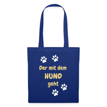 Lade das Bild in den Galerie-Viewer, Stoffbeutel: Der mit dem Hund geht - Royalblau