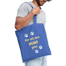 Lade das Bild in den Galerie-Viewer, Stoffbeutel: Der mit dem Hund geht - Hellblau