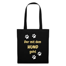 Lade das Bild in den Galerie-Viewer, Stoffbeutel: Der mit dem Hund geht - Schwarz