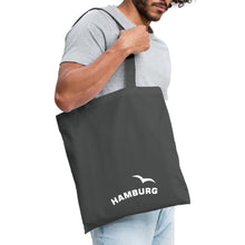 Lade das Bild in den Galerie-Viewer, Stoffbeutel: Hamburg mit Möwe - Graphite
