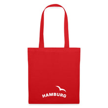 Lade das Bild in den Galerie-Viewer, Stoffbeutel: Hamburg mit Möwe - Rot