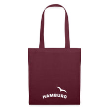 Lade das Bild in den Galerie-Viewer, Stoffbeutel: Hamburg mit Möwe - Burgunderrot