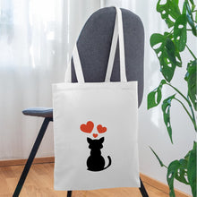 Lade das Bild in den Galerie-Viewer, Stoffbeutel Katzenliebe - Weiß