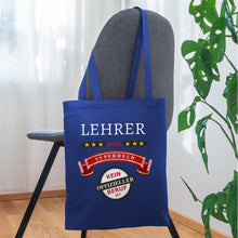 Lade das Bild in den Galerie-Viewer, Stoffbeutel: Lehrer weil Superheld kein offizieller Beruf ist - Royalblau