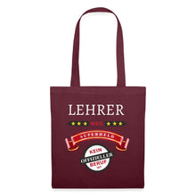 Lade das Bild in den Galerie-Viewer, Stoffbeutel: Lehrer weil Superheld kein offizieller Beruf ist - Burgunderrot