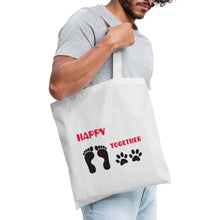 Lade das Bild in den Galerie-Viewer, Stoffbeutel für Hundebesitzer - happy together - Weiß