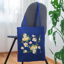 Lade das Bild in den Galerie-Viewer, Stoffbeutel mit Blumen - Royalblau
