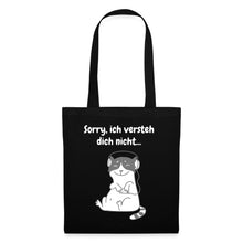 Lade das Bild in den Galerie-Viewer, Stoffbeutel mit Katze und Spruch - Schwarz