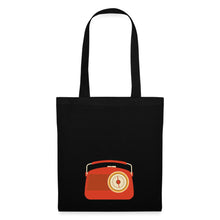 Lade das Bild in den Galerie-Viewer, Stoffbeutel mit Vintage Radio - Schwarz