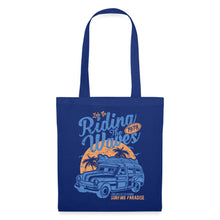 Lade das Bild in den Galerie-Viewer, Vintage Jutebeutel Riding The Waves - Royalblau