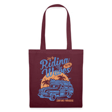Lade das Bild in den Galerie-Viewer, Vintage Jutebeutel Riding The Waves - Burgunderrot