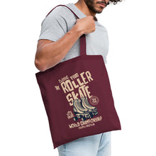 Lade das Bild in den Galerie-Viewer, Vintage Jutebeutel Roller Skate - Burgunderrot