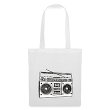 Lade das Bild in den Galerie-Viewer, Vintage Jutebeutel mit Kassetten-Rekorder - Weiß