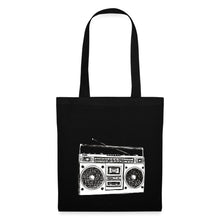 Lade das Bild in den Galerie-Viewer, Vintage Jutebeutel mit Kassetten-Rekorder - Schwarz
