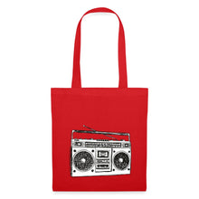 Lade das Bild in den Galerie-Viewer, Vintage Jutebeutel mit Kassetten-Rekorder - Rot