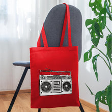 Lade das Bild in den Galerie-Viewer, Vintage Jutebeutel mit Kassetten-Rekorder - Rot