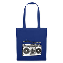 Lade das Bild in den Galerie-Viewer, Vintage Jutebeutel mit Kassetten-Rekorder - Royalblau