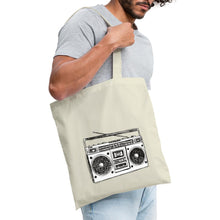 Lade das Bild in den Galerie-Viewer, Vintage Jutebeutel mit Kassetten-Rekorder - Natur